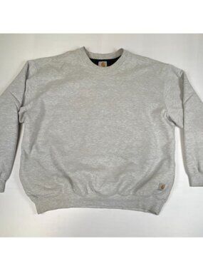 Carhartt Rain Defender Heather Grey Crewneck Sweatshirt 2XL Loose Fit K124 Work